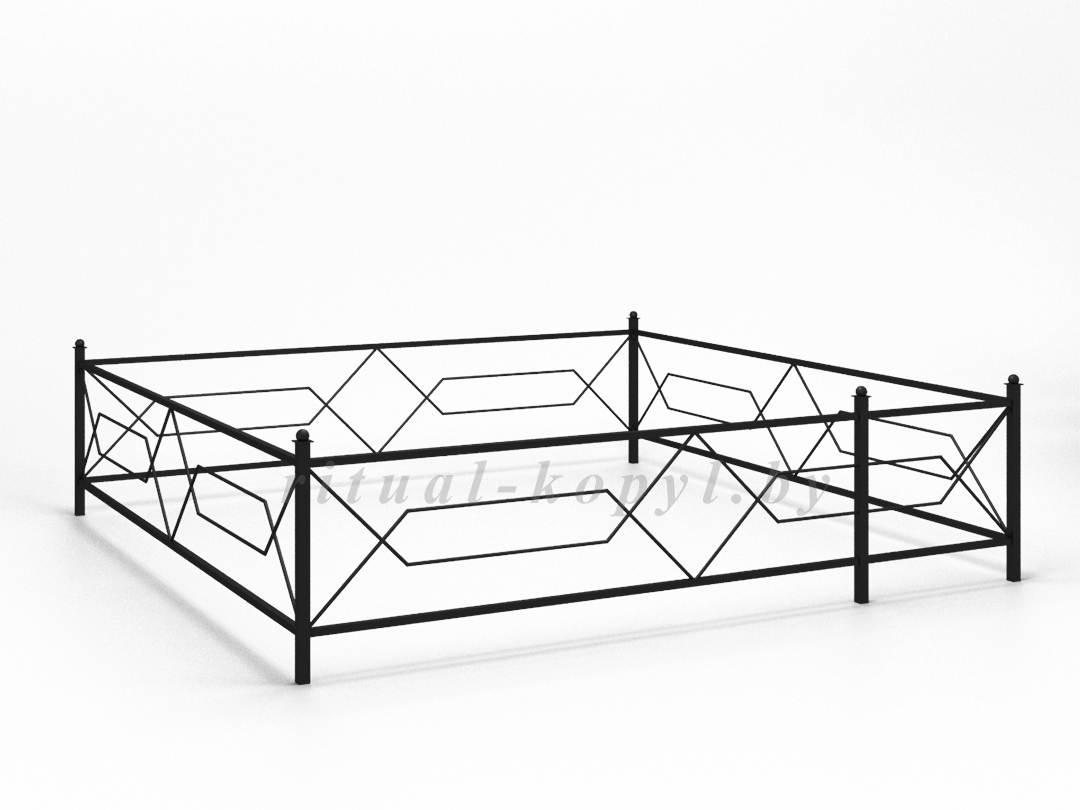 Ограда на кладбище из металла с полимерным покрытием в Копыле